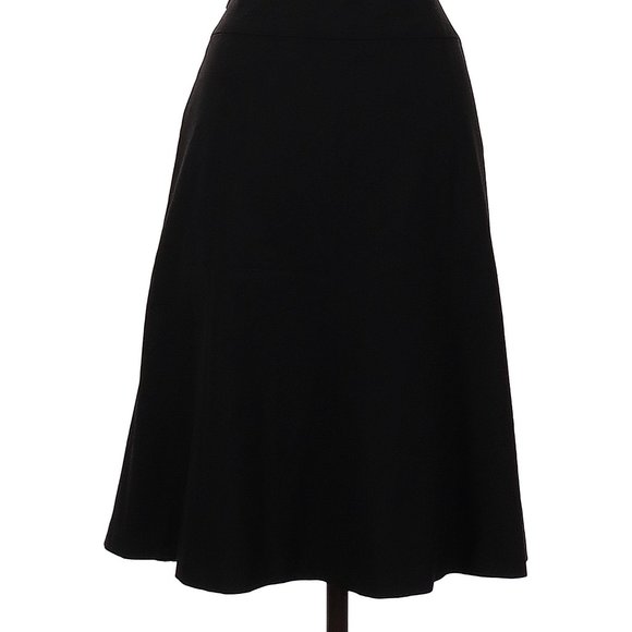 Ann Taylor Loft Midi Knee Length Black Dress - Picture 2 of 3